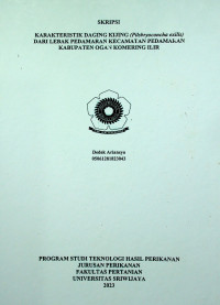 KARAKTERISTIK DAGING KIJING (PILSBRYOCONCHA EXILIS)DARI LEBAK PEDAMARAN KECAMATAN PEDAMARAN KABUPATEN OGAN KOMERING ILIR