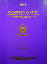 ANALISIS RISIKO KESEHATAN LINGKUNGAN PAPARAN LOGAM BERAT TIMBAL (Pb) PADA MINYAK GORENG PEDAGANG JAJANAN GORENG DI SEKITAR MASJID AGUNG AS-SALAM KOTA LUBUKLINGGAU.