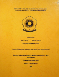 PENGARUH VARIABEL MAKROEKONOMI TERHADAP PERTUMBUHAN SUKUK KORPORASI DI INDONESIA