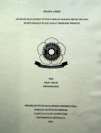 APLIKASI MANAJEMEN INVENTARISASI BARANG MILIK NEGARA DI KELURAHAN PLAJU DARAT BERBASIS WEBSITE.
