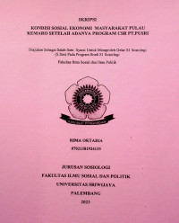 KONDISI SOSIAL EKONOMI MASYARAKAT PULAU KEMARO SETELAH ADANYA PROGRAM CSR PT.PUSRI