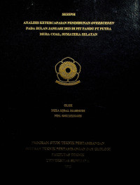ANALISIS KETERCAPAIAN PENIMBUNAN OVERBURDEN PADA BULAN JANUARI 2023 DI PIT PANDU PT PUTRA MUBA COAL, SUMATERA SELATAN.