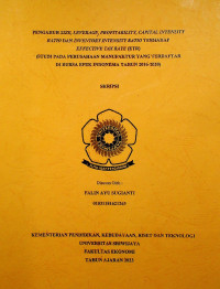 PENGARUH SIZE, LEVERAGE, PROFITABILITY, CAPITAL INTENSITY RATIO DAN INVENTORY INTENSITY RATIO TERHADAP EFFECTIVE TAX RATE (ETR) (STUDI PADA PERUSAHAAN MANUFAKTUR YANG TERDAFTAR DI BURSA EFEK INDONESIA TAHUN 2016-2020).