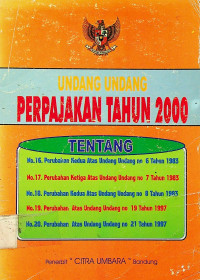 UNDANG-UNDANG PERPAJAKAN TAHUN 2000
