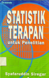 STATISTIK TERAPAN untuk Penelitian