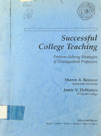 Successful College Teaching: Problem-Solving Strategies of Distinguished Professors