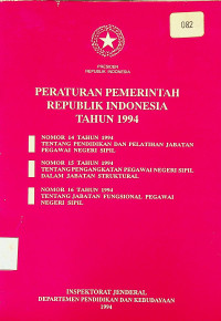 PERATURAN PEMERINTAH REPUBLIK INDONESIA TAHUN 1994