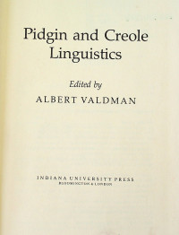 Pidgin and Creole Linguistics