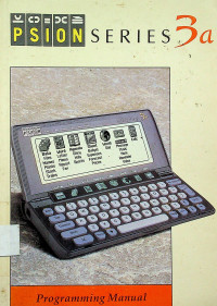 PSION SERIES 3a: Programming Manual