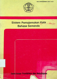 Sistem Pemajemukan Kata Bahasa Semende