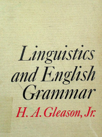 Linguistics and English Grammar