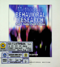 Methods in BEHAVIORAL RESEARCH, ELEVENTH EDITION