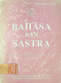 BAHASA DAN SASTRA