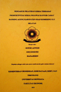 PENGARUH PELATIHAN KERJA TERHADAP PRODUKTIVITAS KERJA PEGAWAI KANTOR CAMAT BANDING AGUNG KABUPATEN OGAN KOMERING ULU SELATAN.