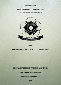 APLIKASI PERSEDIAAN BARANG PADA APOTEK LIMASTA PALEMBANG