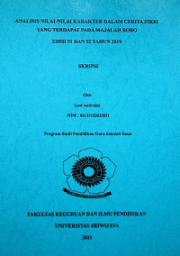 ANALISIS NILAI-NILAI KARAKTER DALAM CERITA FIKSI YANG TERDAPAT PADA MAJALAH BOBO EDISI 51 DAN 52 TAHUN 2019