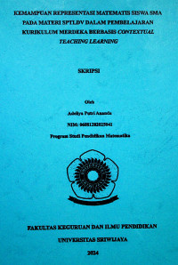 KEMAMPUAN REPRESENTASI MATEMATIS SISWA SMA PADA MATERI SPTLDV DALAM PEMBELAJARAN KURIKULUM MERDEKA BERBASIS CONTEXTUAL TEACHING LEARNING