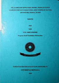 NILAI KREATIF SISWA PADA MODEL PROBLEM BASED LEARNING MENGGUNAKAN SOAL AKM NUMERASI MATERI ARITMETIKA SOSIAL DI SMP