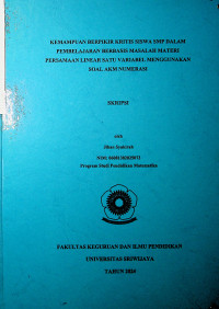 KEMAMPUAN BERPIKIR KRITIS SISWA SMP DALAM PEMBELAJARAN BERBASIS MASALAH MATERI PERSAMAAN LINEAR SATU VARIABEL MENGGUNAKAN SOAL AKM NUMERASI.