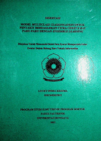 MODEL MULTICLASS CLASSIFICATION UNTUK PENYAKIT BERDASARKAN CITRA CHEST X-RAY PARU-PARU DENGAN ENSEMBLE LEARNING.