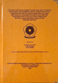 ANALISIS PENGARUH CURRENT RATIO (CR), DEBT TO EQUITY RATIO (DER), DAN WORKING CAPITAL TURNOVER (WCTO) TERHADAP RETURN ON EQUITY (ROE) DENGAN FIRM SIZE SEBAGAI VARIABEL KONTROL PADA SEKTOR CONSUMER NON-CYCLICALS YANG TERDAFTAR DI BURSA EFEK INDONESIA (BEI) UNTUK PERIODE 2019-2023