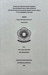 PENERAPAN METODE DESIGN THINKING DALAM PERANCANGAN USER INTERFACE SISTEM INFORMASI MANAJEMEN RISIKO SASARAN KERJA PT. PLN (PERSERO) UP2D S2JB