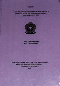 ANALISIS FAKTOR- FAKTOR KEPEMILIKAN JAMBAN DI DESA IBUL BESAR, KECAMATAN PEMULUTAN, KABUPATEN OGAN ILIR