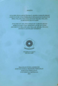ANALISIS PENGARUH TINGKAT ADOPSI CLIMATE-SMART AGRICULTURE (CSA) TERHADAP KETAHANAN PANGAN DI DESA TELANG JAYA KECAMATAN MUARA TELANG KABUPATEN BANYUASIN