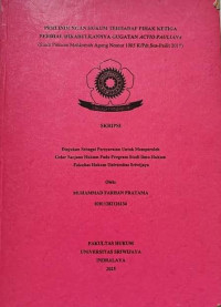 PERLINDUNGAN HUKUM TERHADAP PIHAK KETIGA PERIHAL DIKABULKANNYA GUGATAN ACTIO PAULIANA (STUDI PUTUSAN MAHKAMH AGUNG NOMOR 1085 K/Pdt.Sus-Pailit 2019)