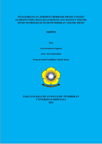 PENGEMBANGAN JOBSHEET BERBASIS PROJECT BASED LEARNING PADA MATA KULIAH RANCANG BANGUN TEKNIK MESIN DI PROGRAM STUDI PENDIDIKAN TEKNIK MESIN