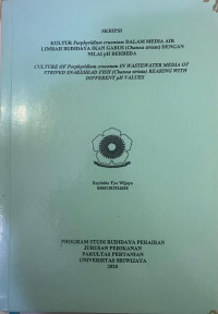 KULTUR Porphyridium cruentum DALAM MEDIA AIR LIMBAH BUDIDAYA IKAN GABUS (Channa striata) DENGAN NILAI pH BERBEDA