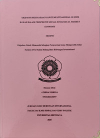 EKSPANSI PERUSAHAAN SAWIT MULTINASIONAL DI MUSI RAWAS DALAM PERSPEKTIF SOCIAL ECOLOGICAL MARKET ECONOMY