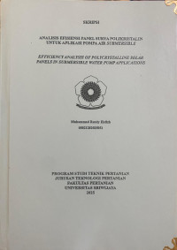 ANALISIS EFISIENSI PANEL SURYA POLIKRISTALIN UNTUK APLIKASI POMPA AIR SUBMERSIBLE