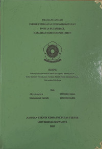 PRA RANCANGAN PABRIK PEMBUATAN TETRAHYDROFURAN DARI 1,4-BUTANEDIOL KAPASITAS 60.000 TON/TAHUN