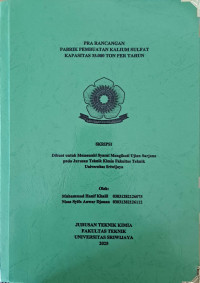 PRA RANCANGAN PABRIK ETIL TERSIER BUTIL ETER (ETBE) DENGAN KAPASITAS 110.000 TON/TAHUN