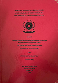 PEMENUHAN AKSESIBILITAS PELAYANAN PUBLIK ATAS HAK FASILITAS PENYANDANG DISABILITAS STUDI DI PUSKESMAS TALANG UBI KABUPATEN PALI