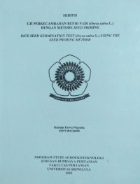 Image of UJI PERKECANBAHAN BENIH PADI (Oryza sativa L.) DENGAN METODE SEED PRIMING