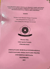 ANALISIS PENGARUH PENJUALAN PESAWAT LIGHT LIFT FIXED WING NC212i KE FILIPINA TERHADAP PENCAPAIAN TUJUAN MINIMUM ESSENTIAL FORCE ( MEF) INDONESIA