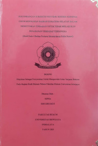 PERTIMBANGAN SUBJEKTIF PENYIDIK RESERSE KRIMINAL UMUM KEPOLISIAN DAERAH SUMATERA SELATAN DALAM MEMUTUSKAN TINDAKAN UNTUK TIDAK MELAKUKAN PENAHANAN TERHADAP TERSANGKA (STUDI PADA 4 BERKAS PERKARA DITRESKRIMUM POLDA SUMSEL)