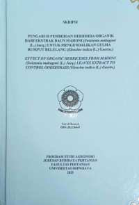 PENGARUH PEMBERIAN HERBISIDA ORGANIK DARI EKSTRAK DAUN MAHONI (Swietenia mahagoni (L.) Jacq.) UNTUK MENGENDALIKAN GULMA RUMPUT BELULANG (Eleusine indica (L.) Gaertn.)