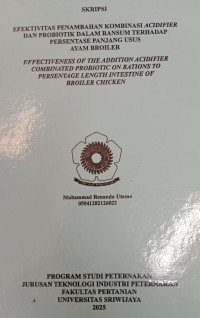 EFEKTIVITAS PENAMBAHAN KOMBINASI ACIDIFIER DAN PROBIOTIK DALAM RANSUM TERHADAP PERSENTASE PANJANG USUS AYAM BROILER