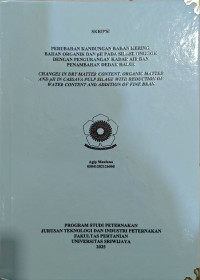CHANGES IN DRY MATTER CONTENT, ORGANIC MATTER AND pH IN CASSAVA PULP SILAGE WITH REDUCTION OF WATER CONTENT AND ADDITION OF FINE BRAN