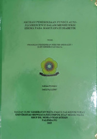 AKURASI PEMERIKSAAN FUNDUS AUTO-FLUORESCENCE DALAM MENDETEKSI EDEMA PADA MAKULOPATI DIABETIK