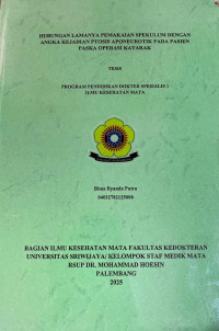 HUBUNGAN LAMANYA PEMAKAIAN SPEKULUM DENGAN ANGKA KEJADIAN PTOSIS APONEUROTIK PADA PASIEN PASKA OPERASI KATARAK