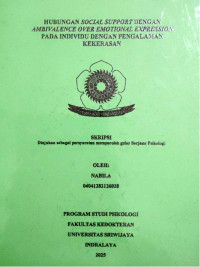 HUBUNGAN SOCIAL SUPPORT DENGAN AMBIVALENCE OVER EMOTIONAL EXPRESSION PADA INDIVIDU DENGAN PENGALAMAN KEKERASAN