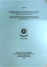 ANALISIS USAHATANI CABAI MERAH (Capsicum annuum L) DI DESA PAGAR AGUNG KECAMATAN PAGAR ALAM SELATAN KOTA PAGAR ALAM