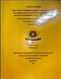 MEKANISME PEMBERIAN NOMINAL VOUCHER DALAM HAL PEMBAYARAN DAN PENGELUARAN KAS DALAM AKTIVITAS DI PERUMDA TIRTA MUSI PALEMBANG