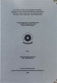 KLASIFIKASI TREN TUGAS AKHIR MAHASISWA PROGRAM STUDI TEKNIK INFORMATIKA UNIVERSITAS SRIWIJAYA DARI TAHUN 2019 – 2023 MENGGUNAKAN METODE LATENT DIRICHLET ALLOCATION (LDA)