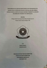 PENGEMBANGAN SISTEM MONITORING DAN PENGENDALIAN KADAR TOTAL SUSPENDED SOLIDS (TSS) DALAM AIR LIMBAH RUMAH TANGGA MENGGUNAKAN SENSOR TURBIDITY & SENSOR PH BERBASIS INTERNET OF THINGS (IoT)