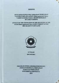 PENGARUH PUPUK NPK TERHADAP PEMULIHAN TANAMAN KELAPA SAWIT (Elaeis guineensis Jacq.) VARIETAS DURA PASCA MUSIM KEMARAU DI LAHAN KERING